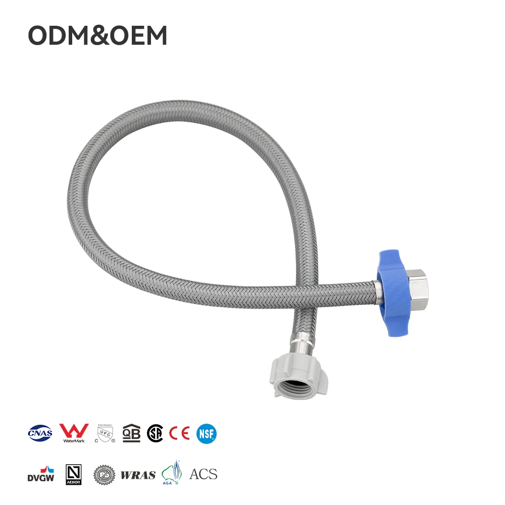 Stock Available PET Braided Inlet Hose High Resistant Explosion-Safe Bathroom Plumbing Hose Water Heater Hose Water Pipe Faucet