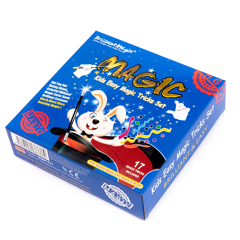 BrilliantMagic Kids Magic Costume Set Includes Plastic Top Hat Magician Cape Wand