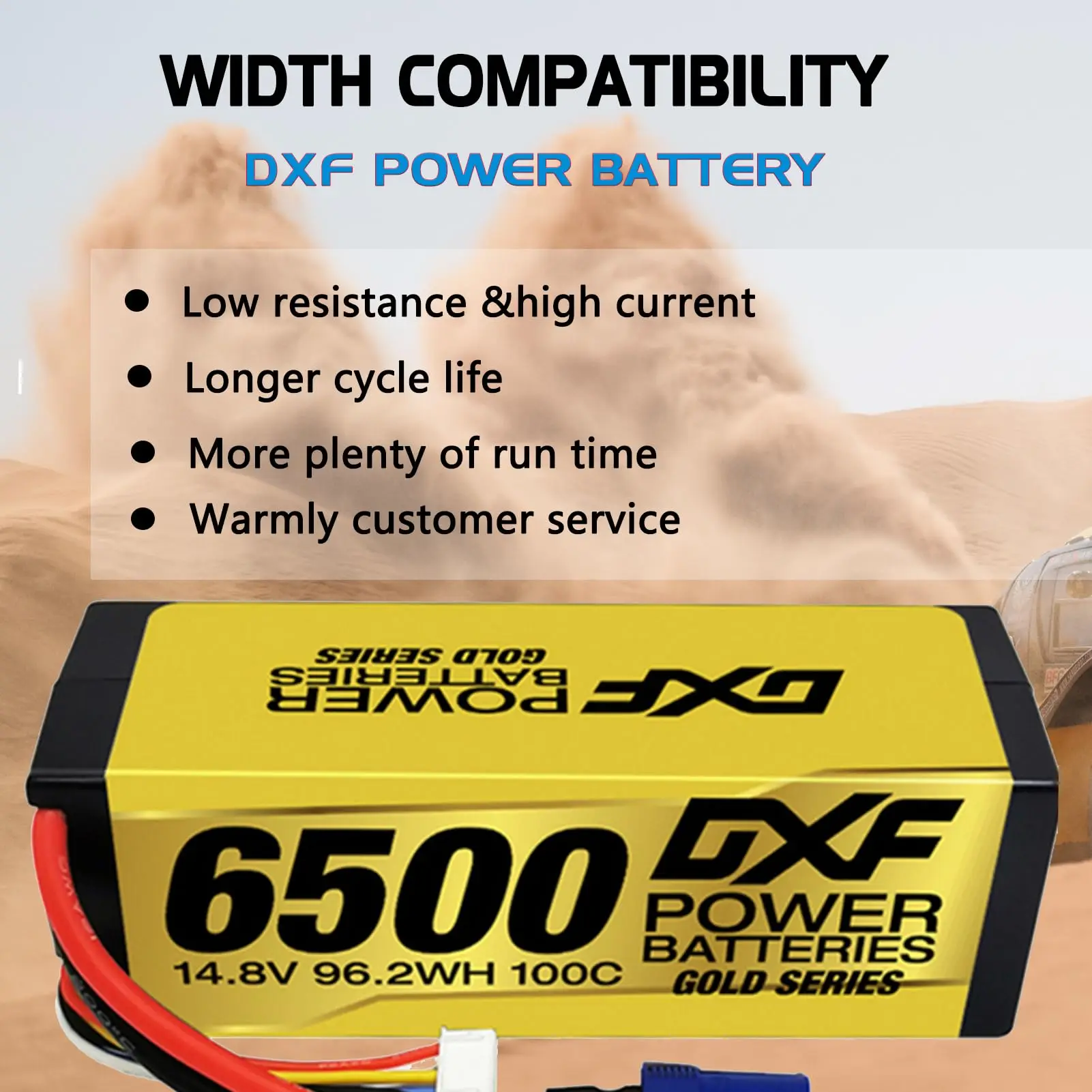 Batteria lipo 4s dxf 6500mah 100c hardcase con ec5 per rc_voghion.com