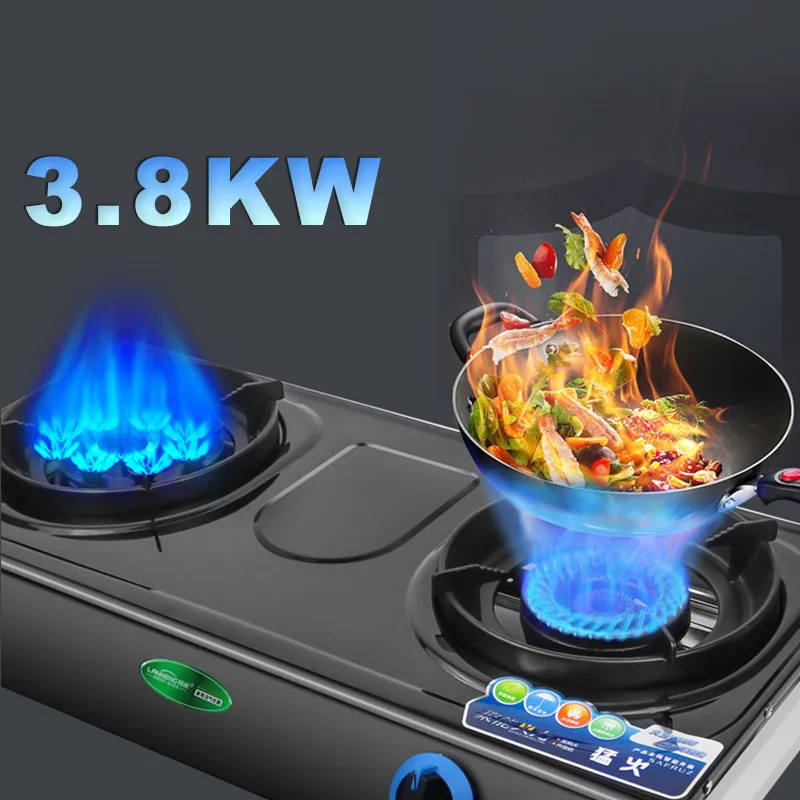 Competitive Price  Double burner Biogas Cooking Stove 2 burner Portable Cooktop