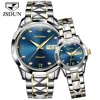 3 blue dial silver gold strap