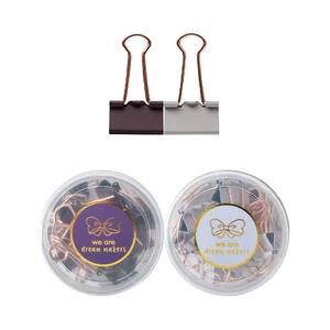 Eco-Friendly Office Stationery Large Metal Modern Popular Square Spring 25mm Long Tail Binder Clip Gold Color for School