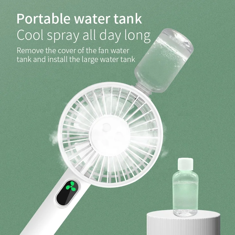 Top Seller C350 Newest Customize LOGO Neck Fan With Rechargeable Battery Cool Mist Mist Fan Humidifier Fan