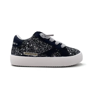 Wholesale Black Glitter Sneakers for Children Latest Casual Kids Star Shoes Trendy Fashionable Sports Shoes for Teenagers Girls