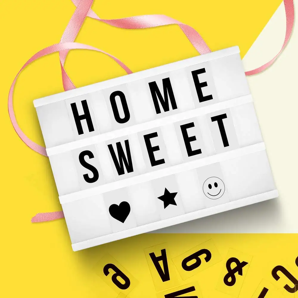 Color Changing Cinema Light Box With Letters for Room Decoration
