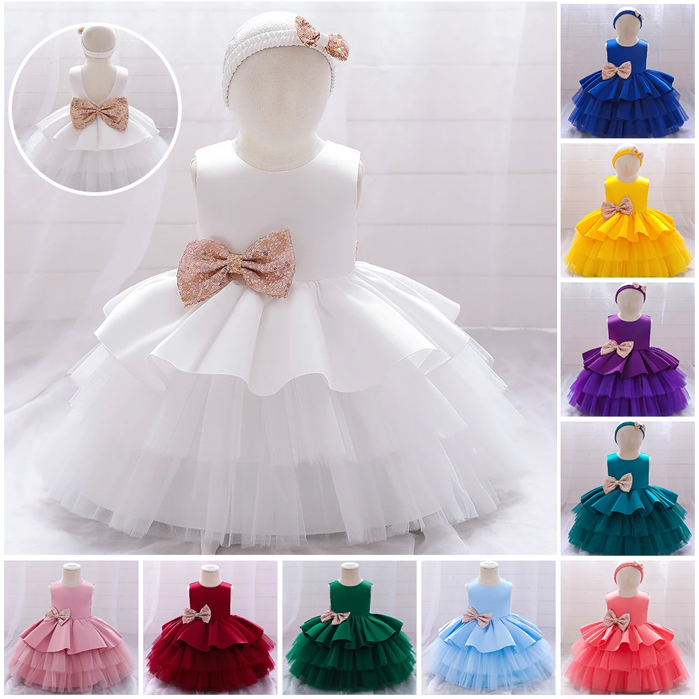 MQATZ Dropshipping Frock Design Floral Summer Wedding Big Bow Girls Party Design Sleeveless Dresses L1871XZ