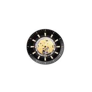 Customized Copper Alloy Wrist Watch Dials Skeleton Gold Plating with Luminous Hands and BGW9 Luminous Produce Dial OEM Logo