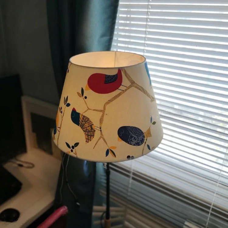 Оптовая продажа китайская фабрика освещения диаметр 22 см тканевые абажуры с принтом для больших настольных ламп в