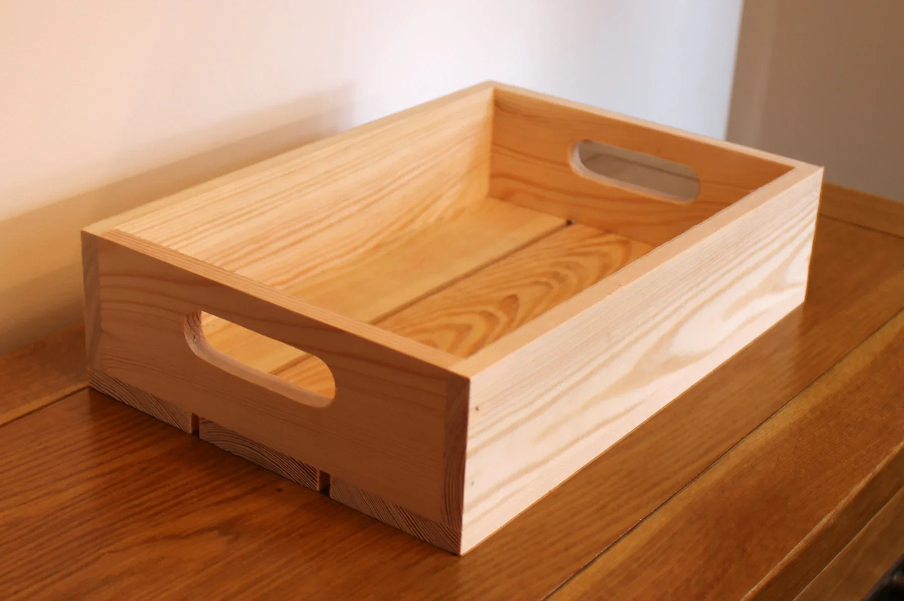 FSC Custom Pine Storage Box Natural Color Handmade Wood Crate Small Wooden Shallow Crate Unfinished Wooden Crate Box
