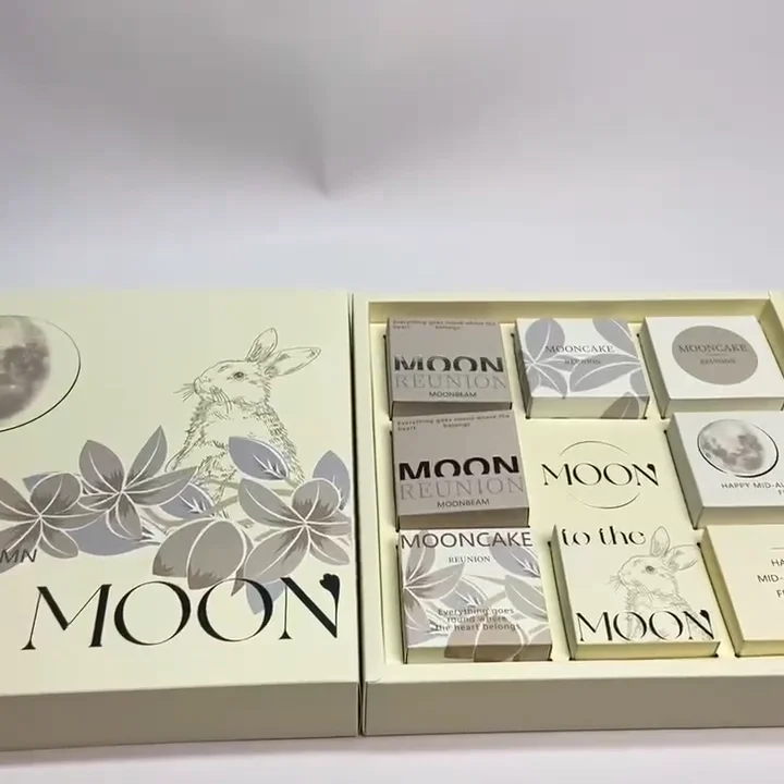 Custom Cardboard Moon Cake Box Packaging Luxury Suitcase Mooncake Gift