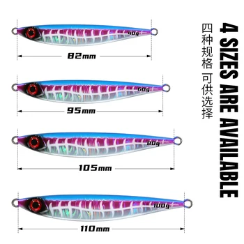 Jigging Pro Luminous Jigging Lure 40g 60g 80g 100g Shore Jig Lure for Mackerel Fish Hard Saltwater Fishing Lure Fishing Gear – Metal Jig – view 5