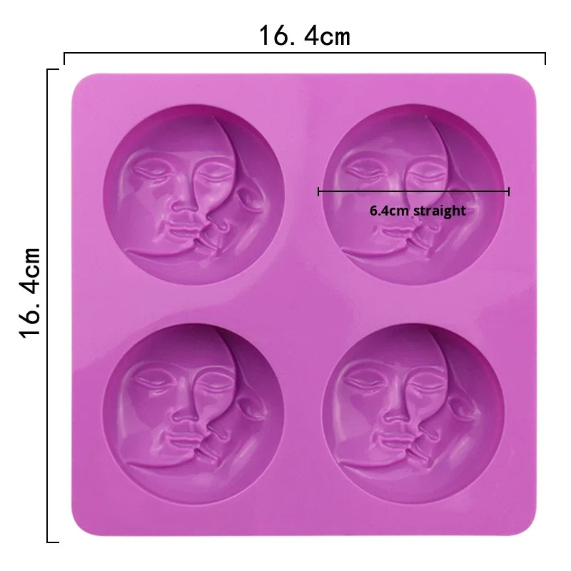 Handmade Soap Making Silicone Molds 4 Round Double-sided Handmade Soap Silicone Molds, Plaster Molds, Silicone Cake Molds factory