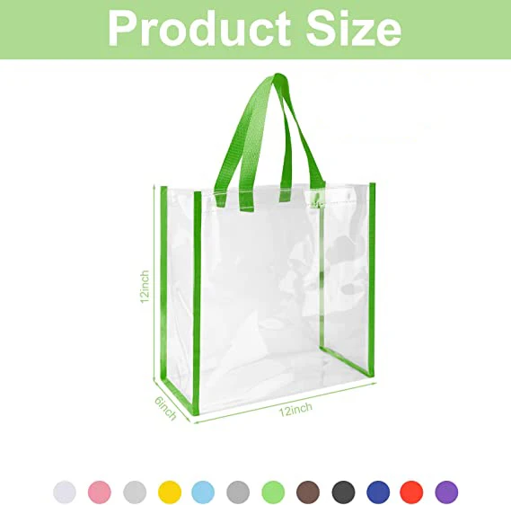 Custom Stadium Approved Clear Pvc Tote Bags 12 X 12 X 6 Inch Large