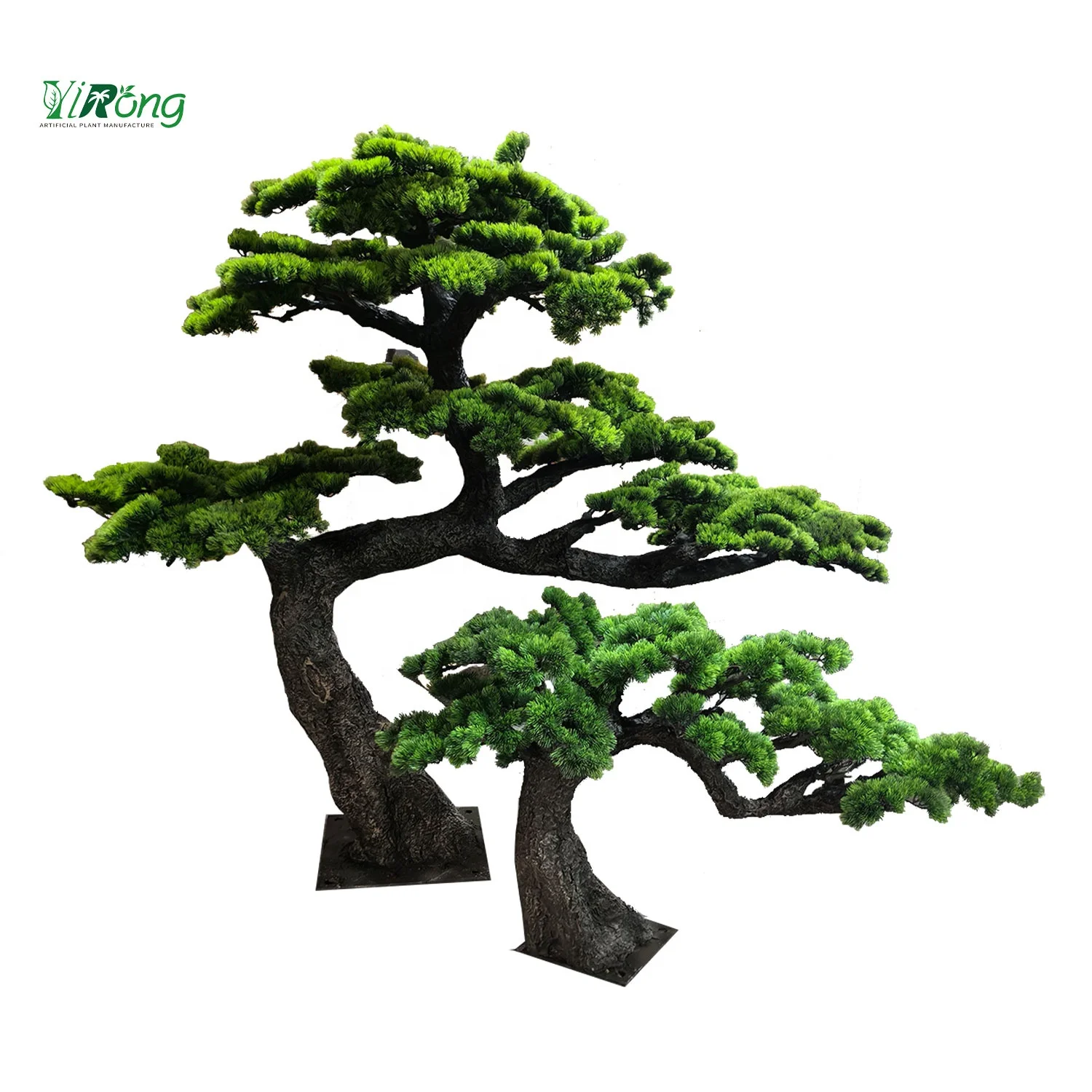 Custom 100% Handmade 2m*2m Fake Big Bonsai Tree Artificial Green 2 Cypress Pine Tree for Indoor Home Interior Decor