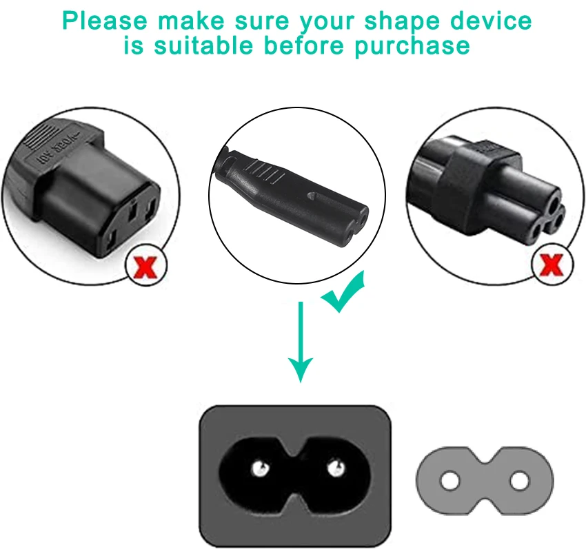Australia 2 Pin Plug Australian Saa Iec C7 H03vvh2-f Cable 0.5mm2 Ac ...