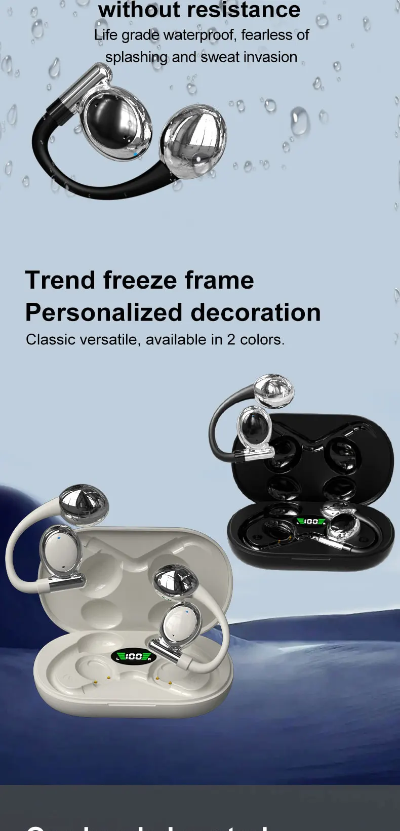 2025 Sanvnet Yyk880 Hanging Ear Type Bt Long Life Open Headsets Waterproof True Wireless Stereo Headphones With Charging Box - Buy Wireless Communication Earphones bluetooth Function Earphones in-ear Style Earphones waterproof Function Earphones touch Screen Earphones