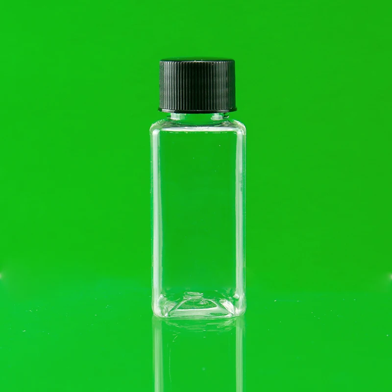 PET 30ml Bottle Plastic Transparent Cosmetic Bottle with Black Cap