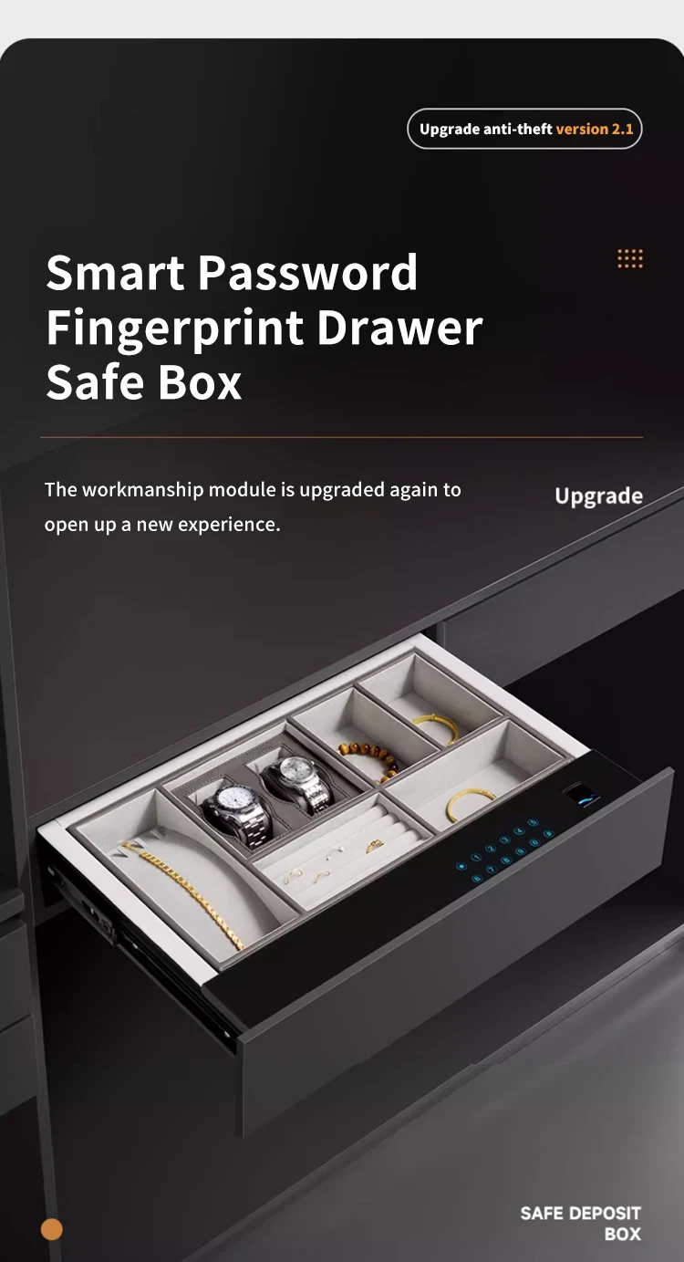 Safe Box for Money Wardrobe Wall Hidden Drawer Lock Fingerprint & Digital Lock CEQ Safe Steel Digital Smart Safe Cabinet manufacture