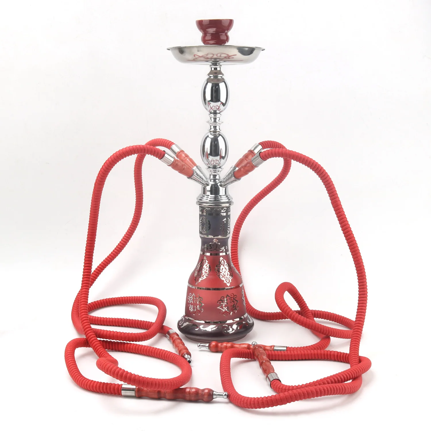 New Style 4 Hose Hookah Set Wholesalers Hookah Shisha 3 Colors Hooka Complete Chicha Glass