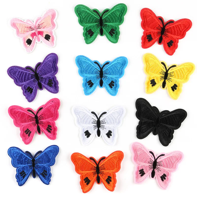 12 Different Color Versions Butterfly Iron On Embroidery Patch For Clothing  - Buy Butterfly Patch,Iron On Patch,Embroidery Patch Product on 