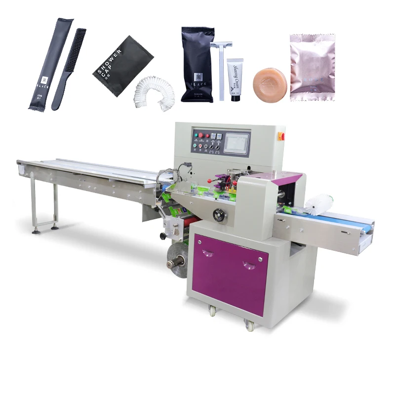 Disposable Bath Face Towel Wrapping Machine Travel Underwear Panties Toilet Seat Cover Bed Sheets Flow Packing Machine