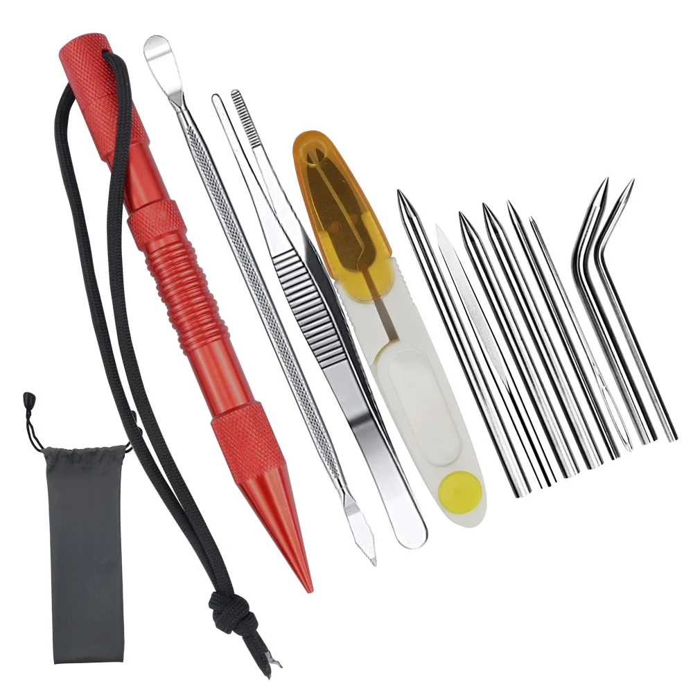 Stainless Steel FID Set Paracord Stitching Set Paracord FID Marlinspike Set  Including Paracord Stitching Lacing Stitching Needles and Smoothing Tool