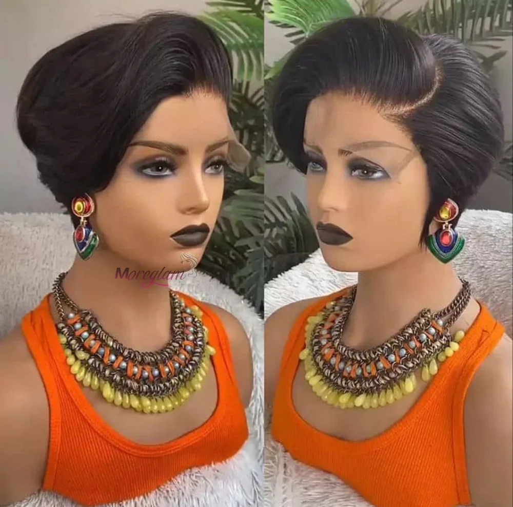 Ombre Inimese Juuksed Pixie Lõigatud Parukas Bob Perruque Cheveux Humain Brasiilia neitsi parukad_voghion.com