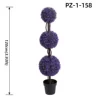 Albero topiario con triplo fiore artificiale viola (120 cm/3,93 piedi)