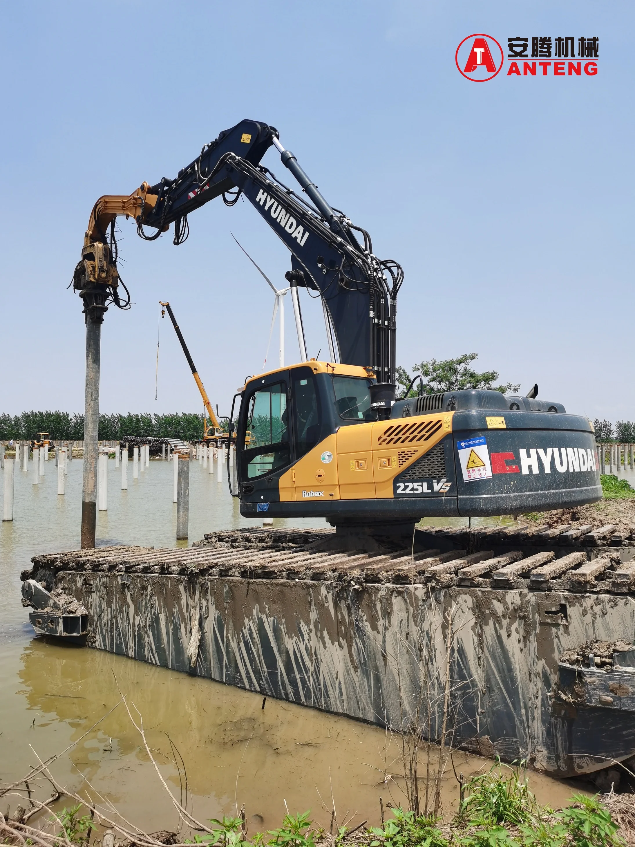 product manufacturer hydraulic excavator mounted pile driver v250 high frequency hydraulic  pile driver-2