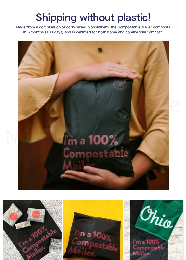 Supplier Custom Logo Printing Compostable Packaging Plastic Postal Satchel Mailing Bag Biodegradable Shipping Cloth Bags