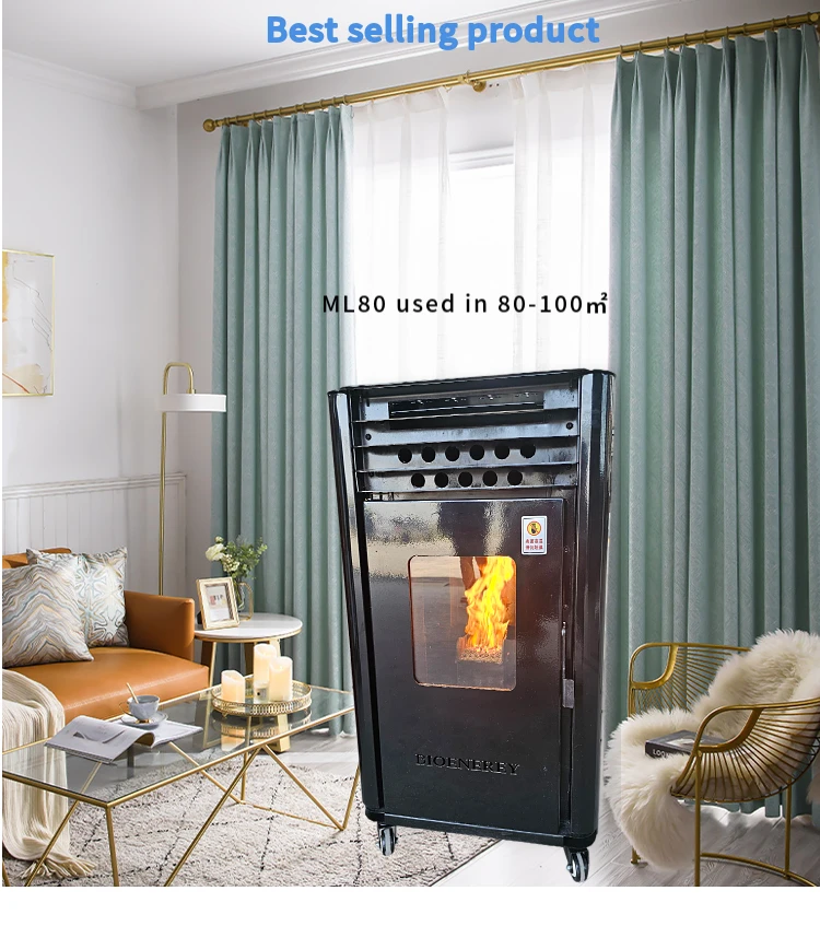 High Efficiency Freestanding Wood Pellet Stove With Large Heat Output