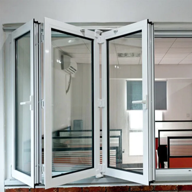 Kitchen Window Push up Sliding French Bi Fold Glass Balcony Fold up Windows Aluminum Vertical Sliding Folding Window