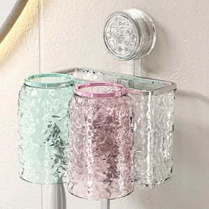 Modern Luxury Round Plastic Toothbrush Double Cup for Home Bathroom Storage for Hotels Boxed