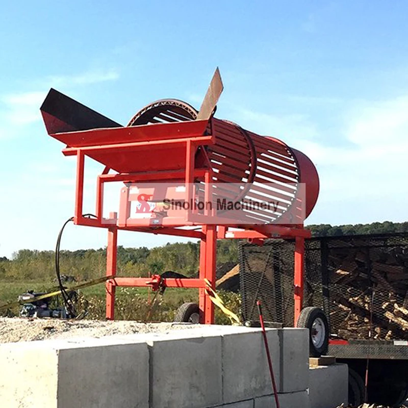 Small and Mobile Firewood Trommel Screen Manufacturer Price