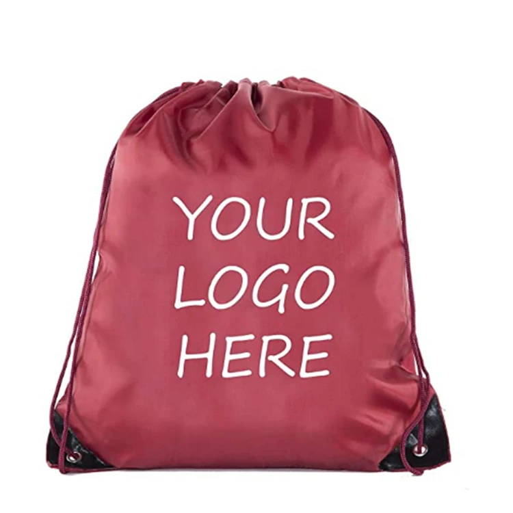 Custom Draw String Bag Logo Printing Waterproof Sports Polyester Nylon