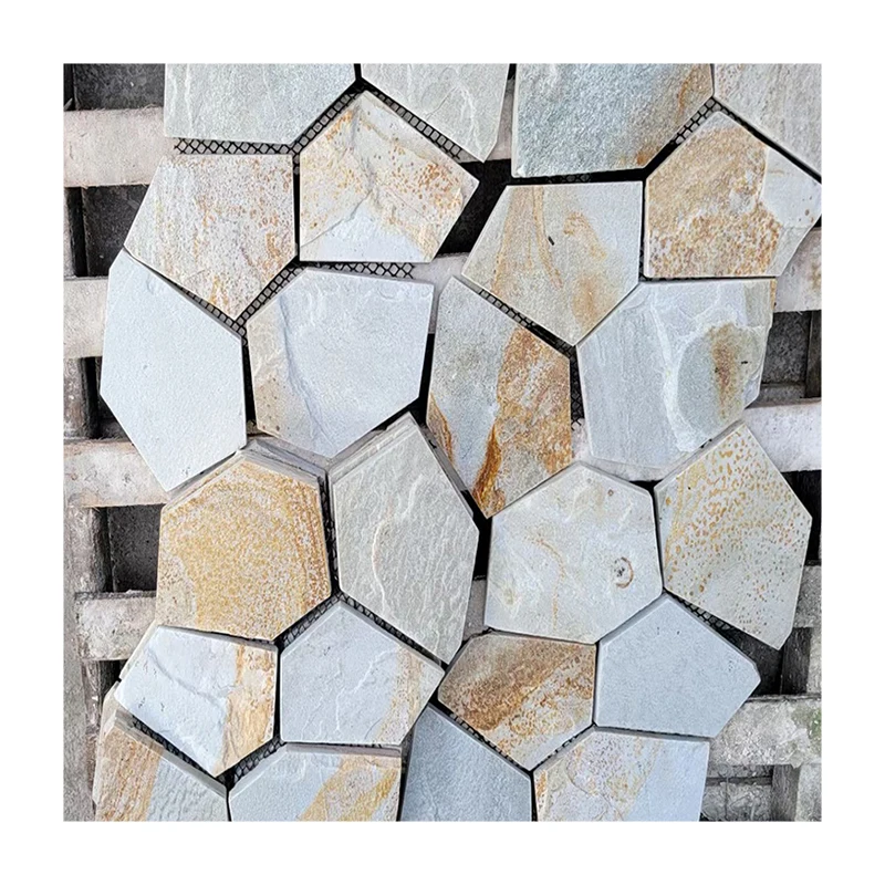 Gypsophila Ice-Brack Slate White Blue Quartz Natural Wholesale Villa House Wall Tile Decoration