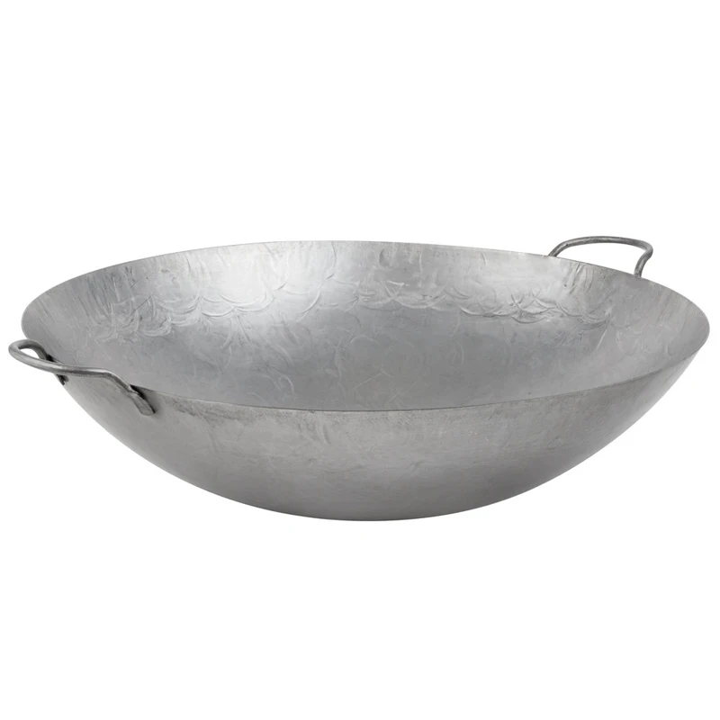 Round Deep Bottom Wok Double- Eared Wok Stainless Steel Wok Pan