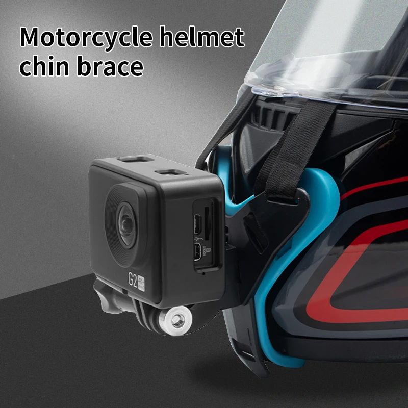 JUNNX New Sports Camera Motorcycle Helmet Chinmount Strap Belt Kit Go Pro Chin Helmet Mount for Gopro Hero 10 9 8 7 6 5 DJI OSMO