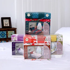 2026 American Style   8 Pcs   Flower Printed Bedding Sheet Set with Curtains King  Size in Stock