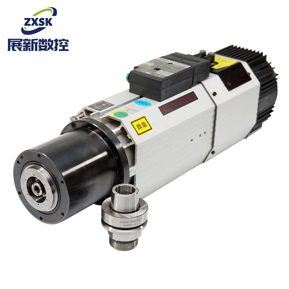 GDL70-24Z/12 12KW HSK F63 Air-Cooled 5-Axis Motorized Spindle for