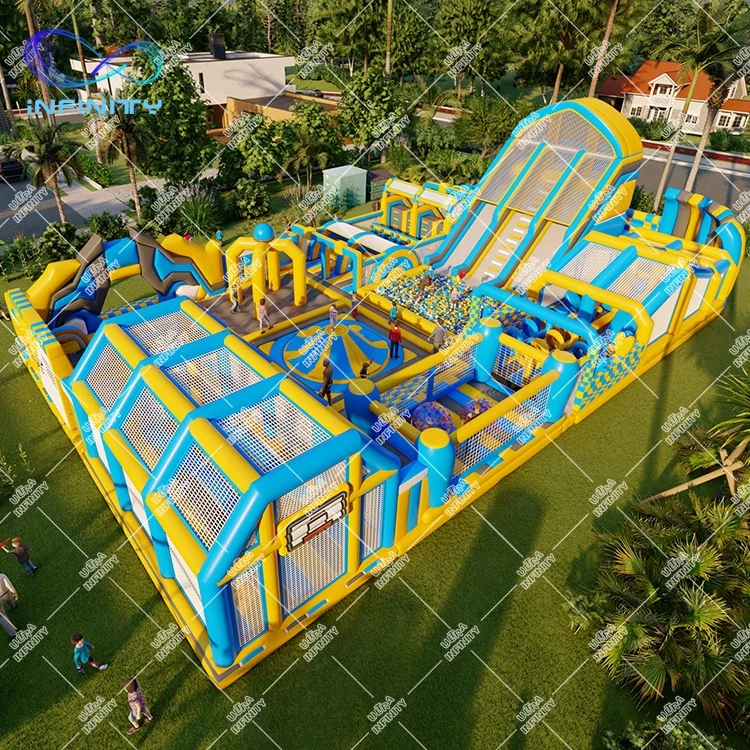Parque de atracciones comercial al aire libre, juegos deportivos inflables,  parque infantil, fabricante, trampolín inflable gigante, parque de rebote