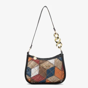 Minissmi Mini New Trendy Pu Diamond Pattern Tas Bahu Casual Solid Color Vintage Female Bag Shoulder Bag