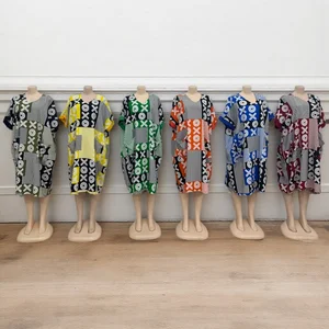 Wholesale New Summer Printed Short Sleeve Women's Plus Size Loose Casual Fashion Dress