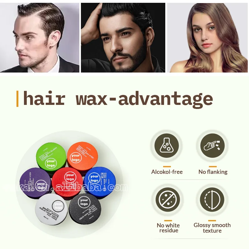 Custom Logo Organic Strong Hold Hair Wax Gel Pomade Fruit Smell Long