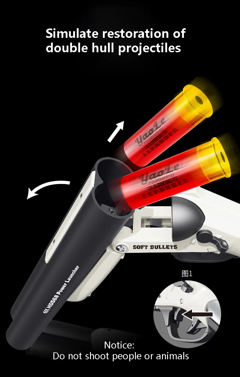 Popular Children's Nylon Metal Frosted Double Barreled Shellejecting