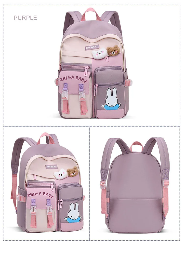 Children's Large Capacity Backpack, Water-resistant Cute Schoolbag