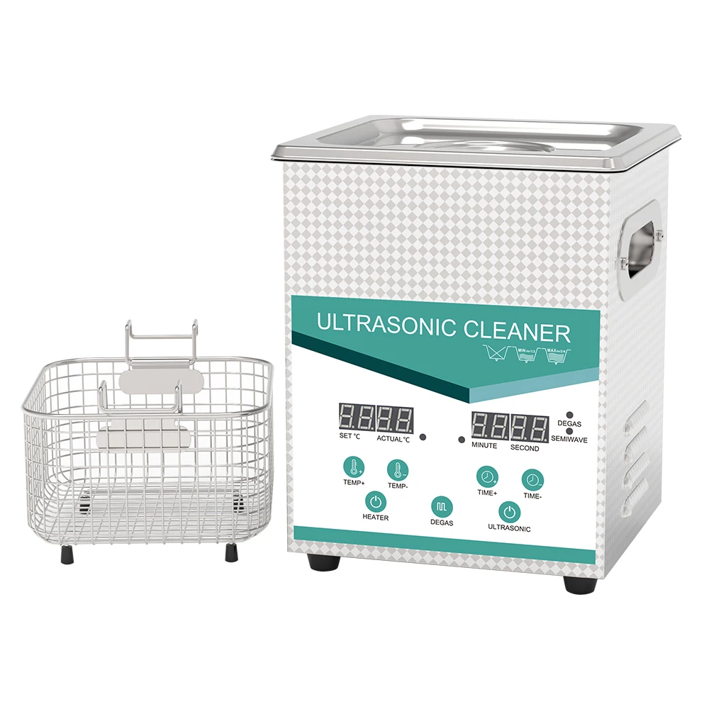 For Beauty Makeup Tools Cleaning Small Digital Ultrasonic Bath Cleaner 2liters Home Used Stainless Steel 40KHz
