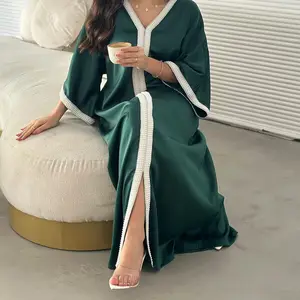 Luxury Abaya Designs Shining Polyester Modern Abaya Women Muslim Turkey Plus Size Dresses