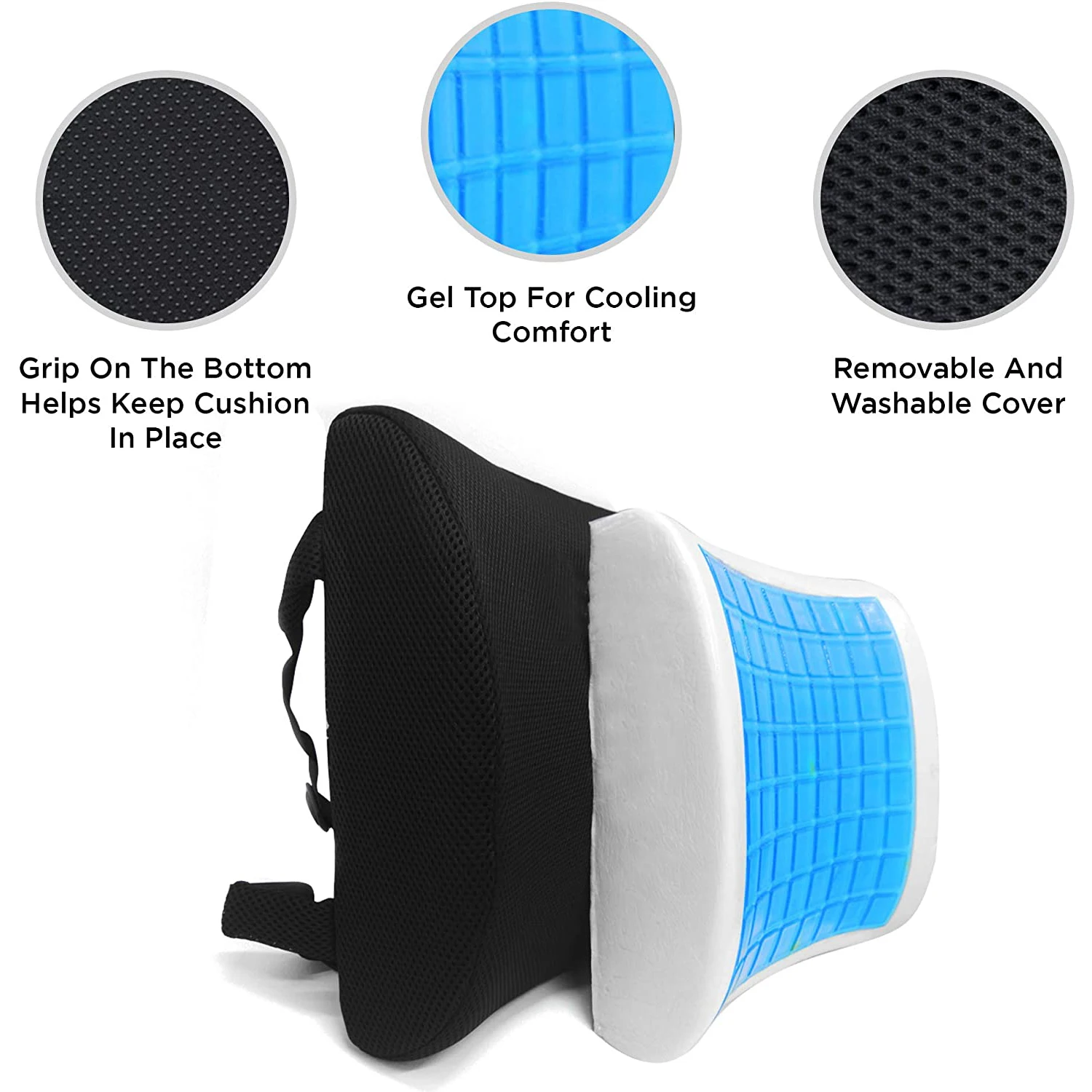 Lumbar Support Memory Foam Lower Back Pain Pillow Cushin Office Chair