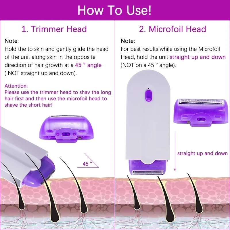 Professional Painless Hair Removal Kit Laser Touch Epilator Usb